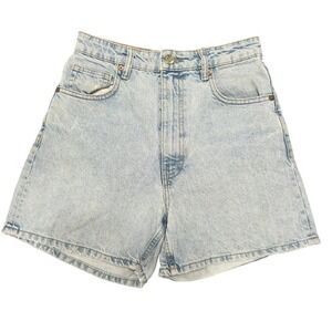 Zara Denim Mom Shorts High Waist Light Wash Casual Womenswear